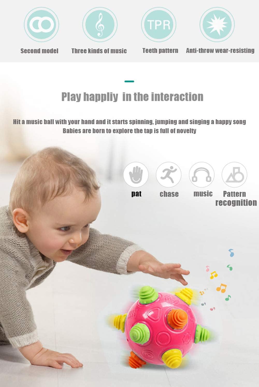 Toddler's Music Dancing Shake Ball - Move, Crawl, Bounce, Sensory Learning for Kids and Babies, Fun