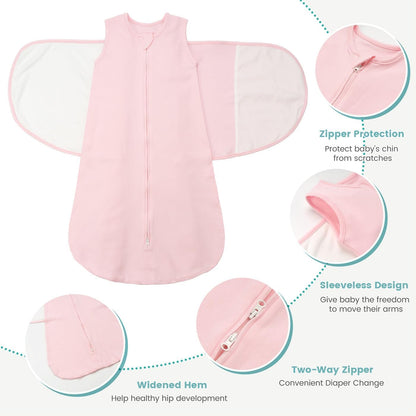 Baby Swaddle Sleep Sack 1.0 Tog 3-in-1 Cotton Baby Swaddle Blanket Wrap for Newborns 6-12 Months