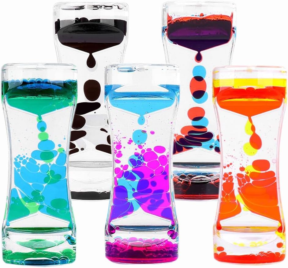 Liquid Motion Bubbler Colorful Oil and Water Sensory Toys Bubbler Timer ADHD Anxiety Autism Fidget