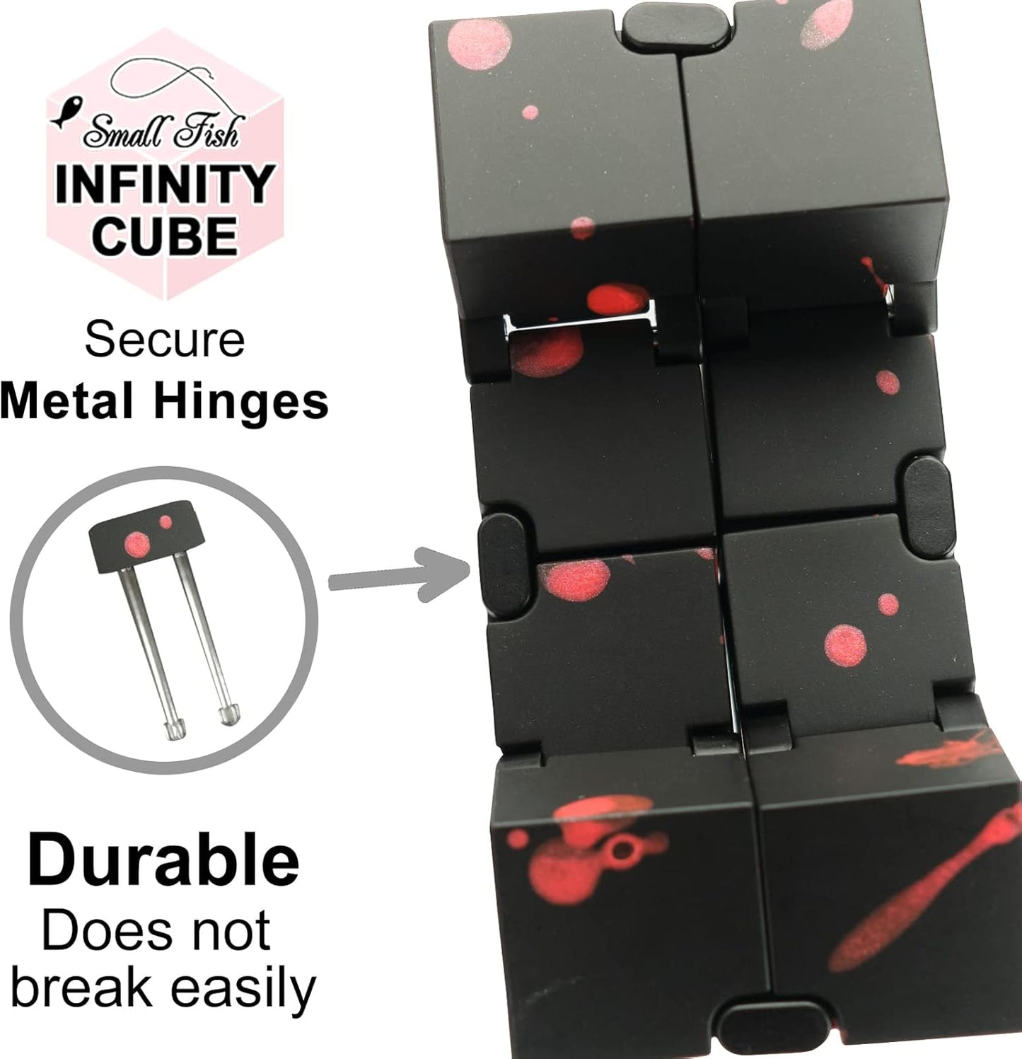 SMALL FISH Fidget Infinity Cube - Built-in Metal Never Ending Infinity Cube, Cool Sensory Infinite