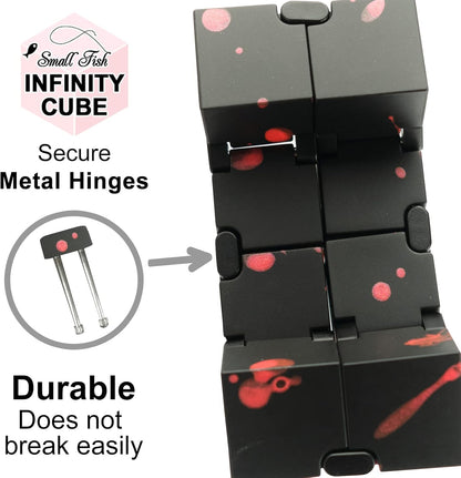 SMALL FISH Fidget Infinity Cube - Built-in Metal Never Ending Infinity Cube, Cool Sensory Infinite