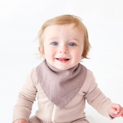 Konssy Muslin Baby Bibs 10 Pack Baby Bandana Drool Bibs 100% Cotton for Unisex Boys and Girls, Soft