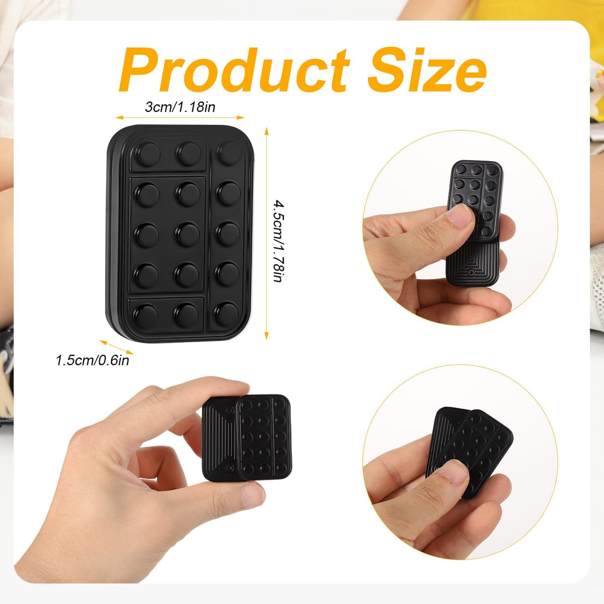 Metal Fidget Slider, Fidget Toys Slider Black Magnetic Metal Fidget Toy EDC Metal Push Slider Toys