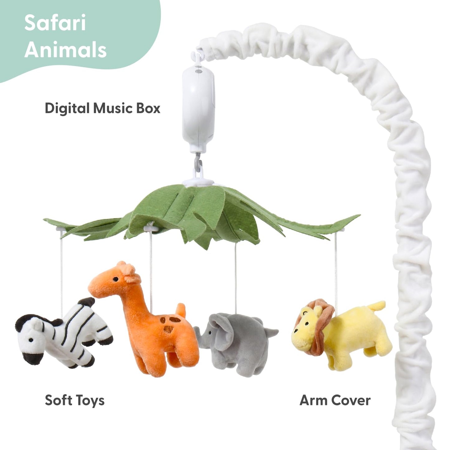 The Peanutshell Crib Mobile for Boys or Girls - White Musical Baby Crib Mobile with 12 Lullabies