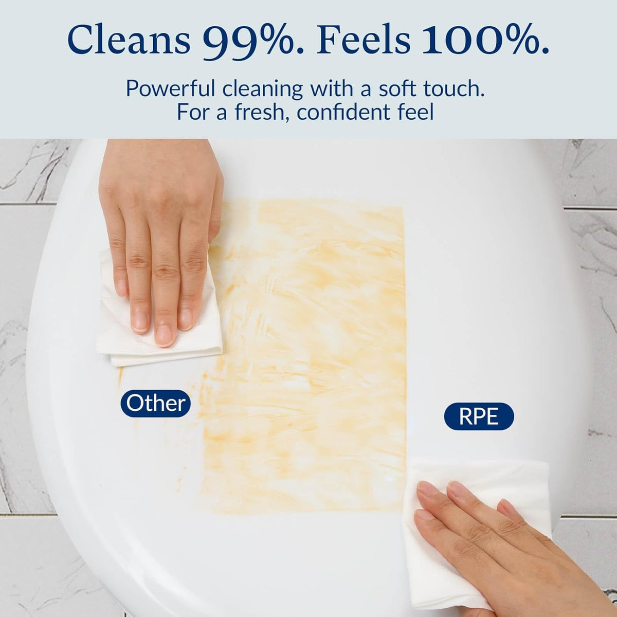 Flushable Wet Wipes - 6 Large Packs (360 Ct) - Unscented Extra-Large Body & Hand Tissue with