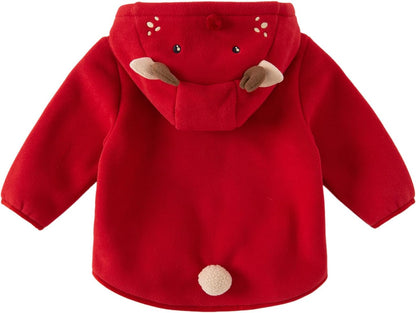 DAVE&BELLA Toddler Fleece Jacket, Baby Boys Girls Animal-shaped Hooded Zipper Long Sleeve Warm
