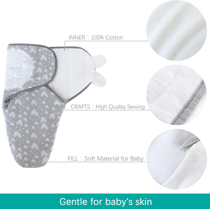 Biloban Baby Swaddles 0-3 Months for Boy Girls, Warm Quilted Baby Swaddle, Newborn Swaddle