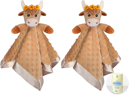 2 Pcs Loveys for Babies, Soft Baby Security Blanket Lovies for Babies, Stuffed Animals Blankie for