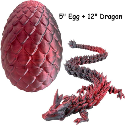 3D Printed Dragon Egg, Mystery Crystal Dragon Egg Fidget Toys Surprise, Easter Eggs Articulated