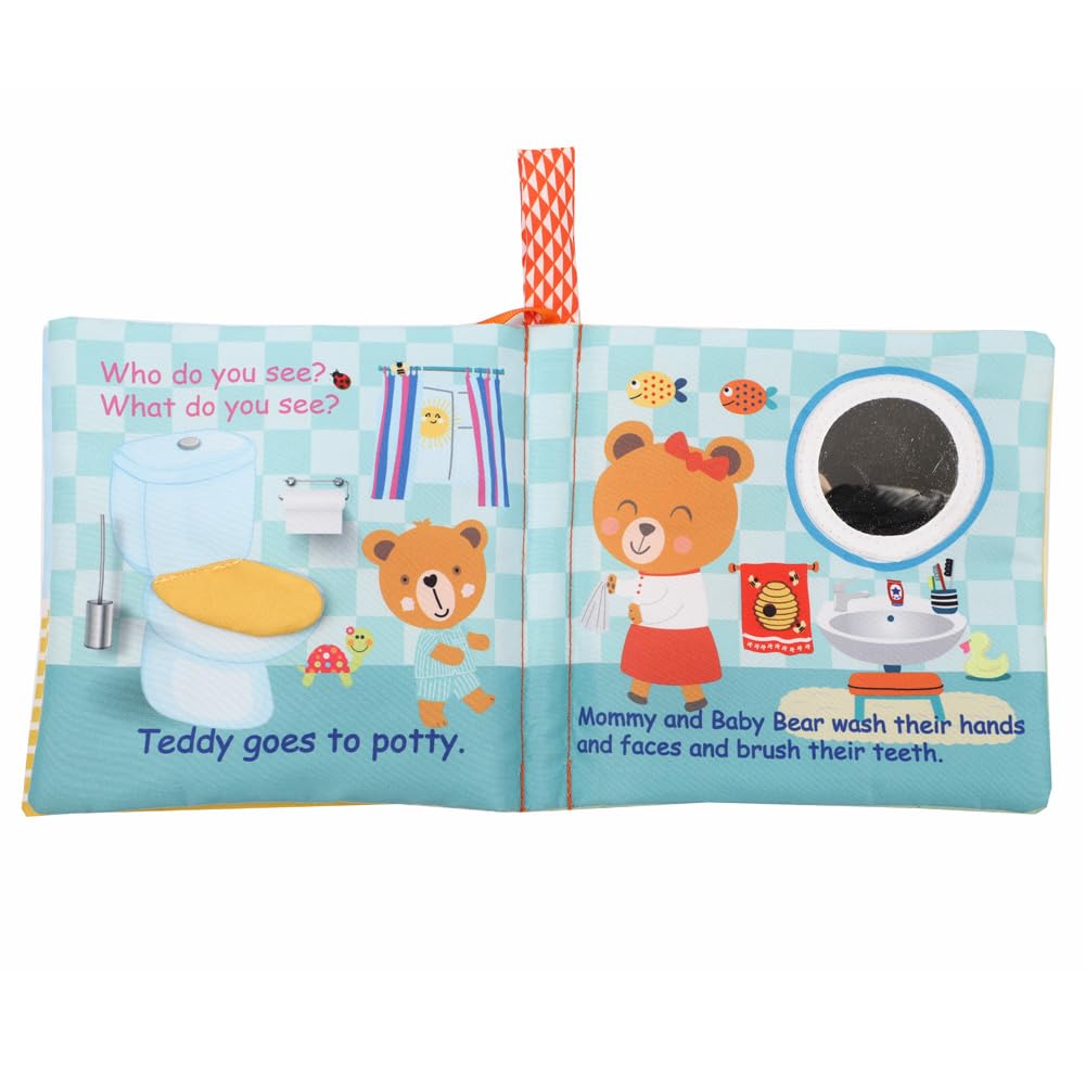 Teddy Bear Baby Toy Cloth Crinkle Books for Babies Infant Toddler, Soft Toys 0-6-12 Months Activity