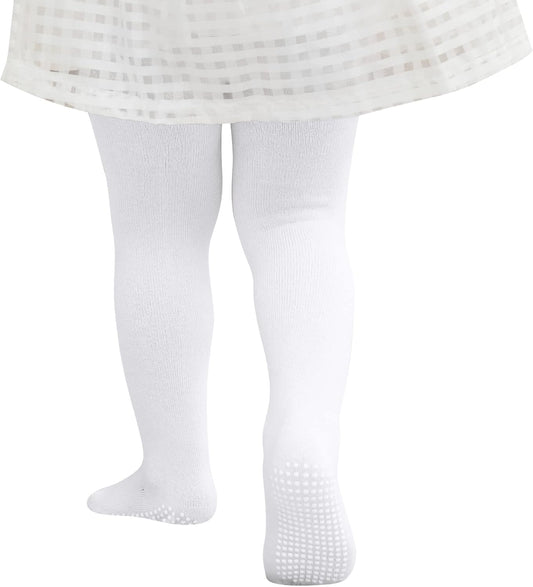 Zando Baby Girls Tights Cozy Cotton Infant Non Slip Grip Leggings Toddler Solid Knit Pantyhose Warm