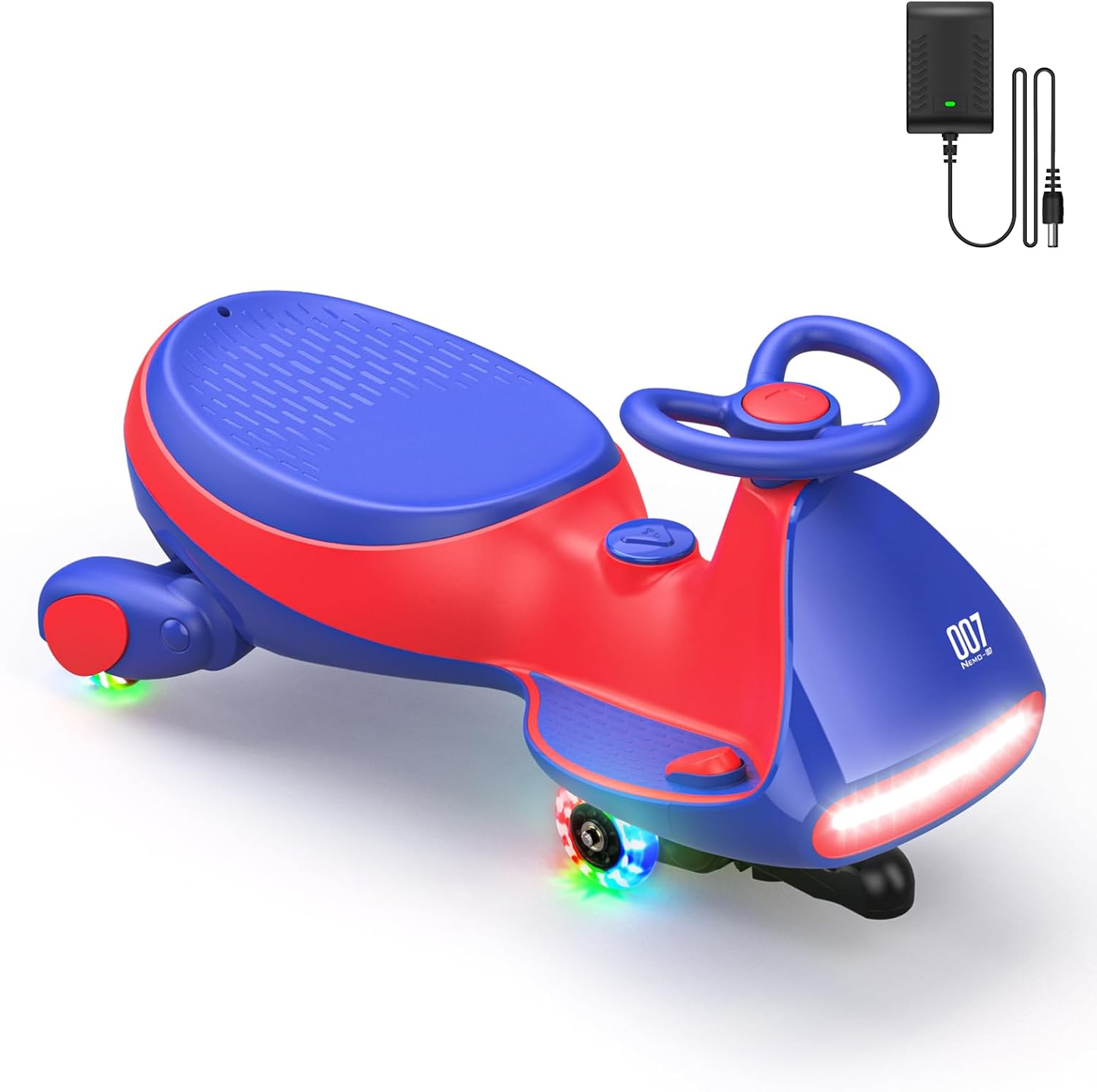 FanttikRide 6V N7 Classic Electric Wiggle Car with Pedal, Rechargeable Battery, Ride on Toys, Swing