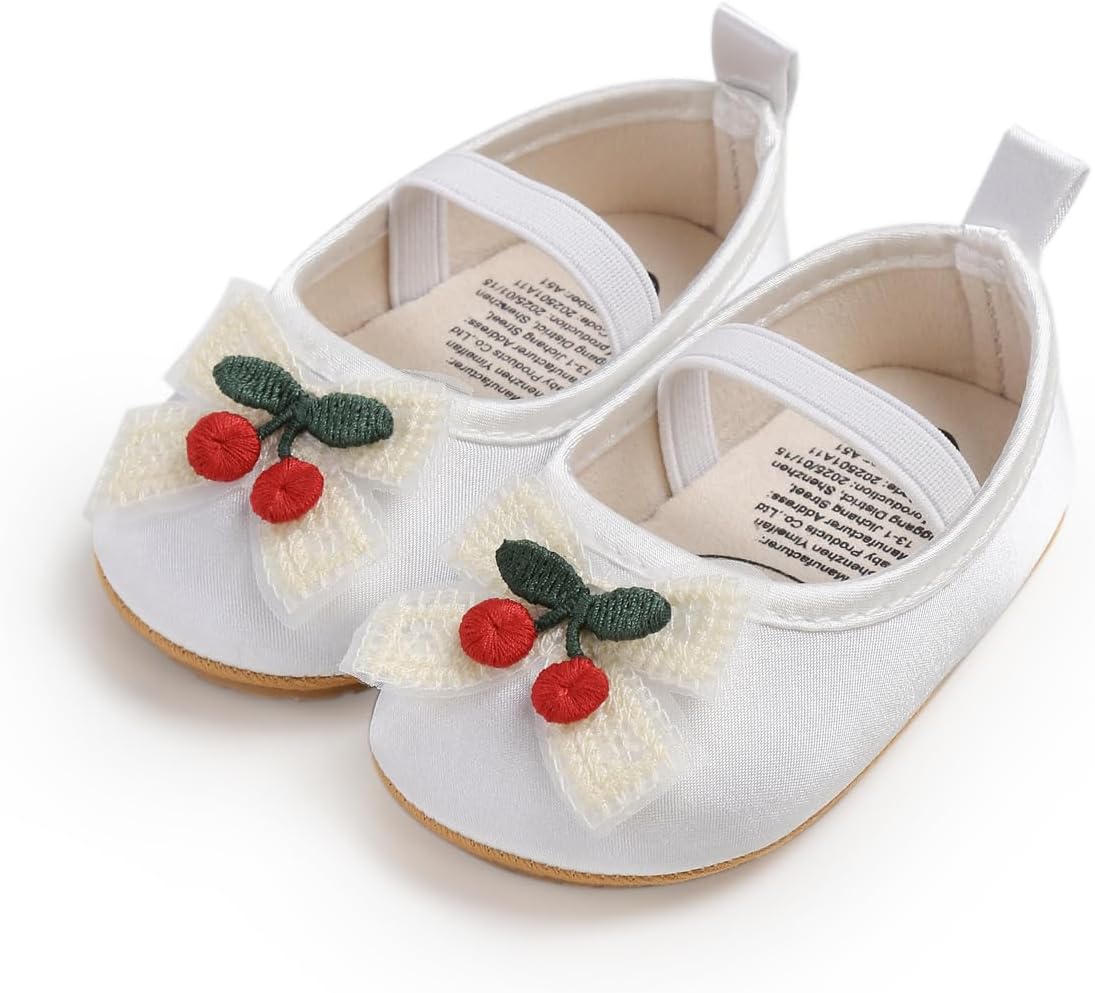 Baby Shoes Mary Jane Flats Non Slip Soft Sole Infant Toddler Sneakers First Walkers Party Christmas