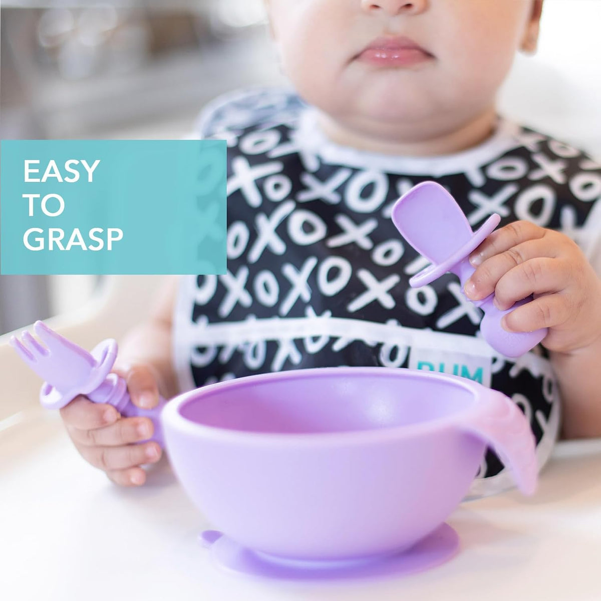 Bumkins Baby Utensils Set, Chewtensils Silicone Spoons for Dipping, Self-Feeding, Baby Led Weaning
