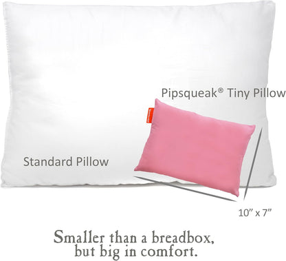 Pipsqueak Microfiber Pillow - Small, Mini, Tiny - 11 x 7 in - Perfect for Travel, Cars, Airplanes