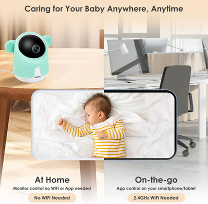Baby Monitor with Camera and Audio, 1080P Baby Camera Monitor WiFi Smartphone App Control Night