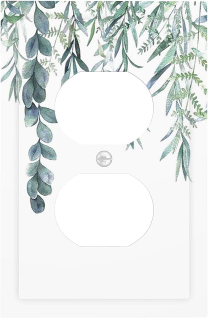 Eucalyptus Leaves Greenery Vine Flowers Simplicity Outlet Covers 1 Gang Duplex Light Switch Cover