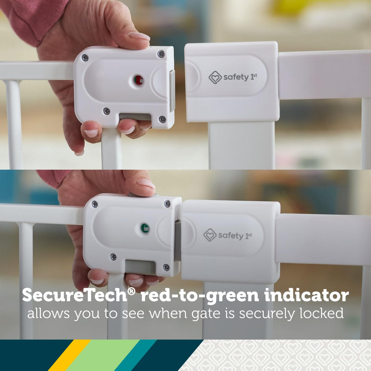 Safety 1st Easy Install Baby Gate for Doorways, Auto-Close Pressure-Mounted Magnetic Latch, Indoor