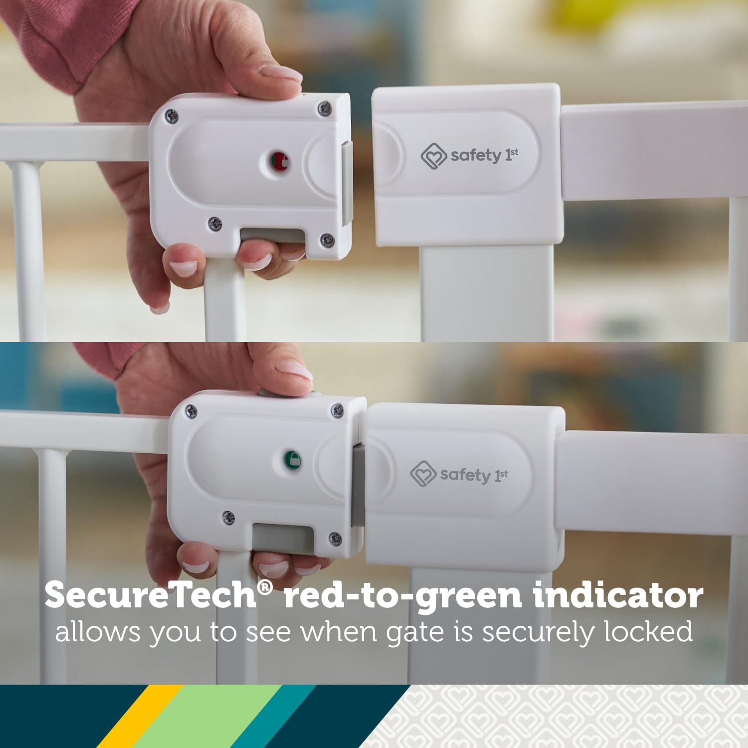 Safety 1st Easy Install Baby Gate for Doorways, Auto-Close Pressure-Mounted Magnetic Latch, Indoor