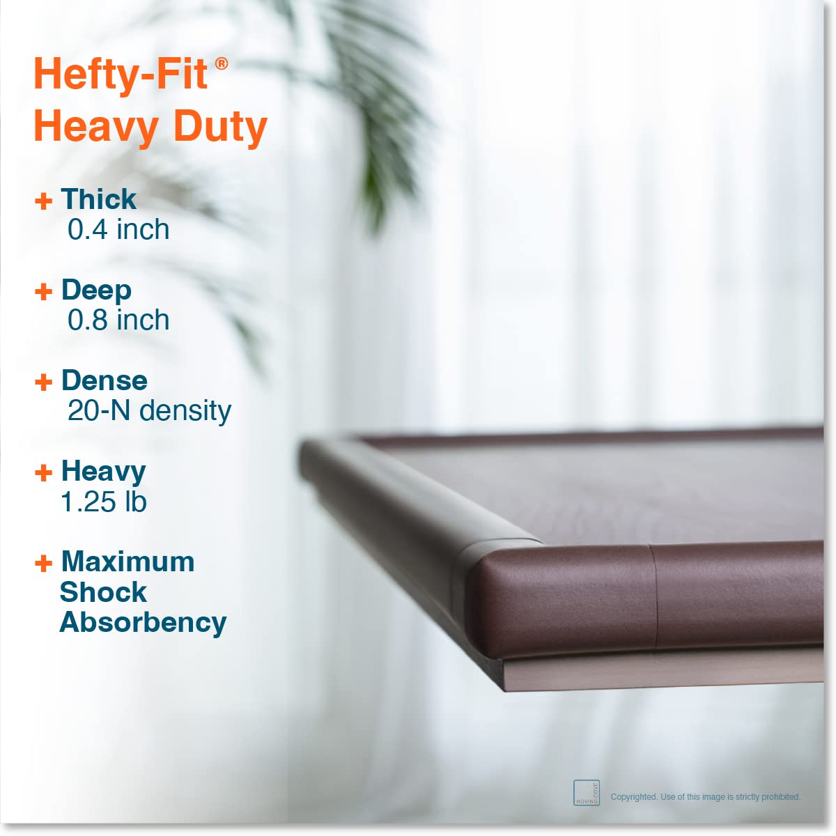 Roving Cove HeftyFit Edge Corner Protector Baby Proofing (Large 15ft Edge 4 Corners), Heavy-Duty