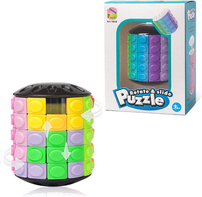 R.Y.TOYS Rotate and Slide Puzzle-Design Patent,Fidget Toys(Restore/Create)-12 Colors,5 Layers-Open