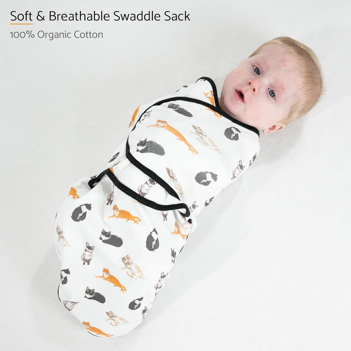 LollyBanks Baby Swaddles, 100% Organic Cotton Swaddle for Newborns Boys and Girls, 0-3 Months