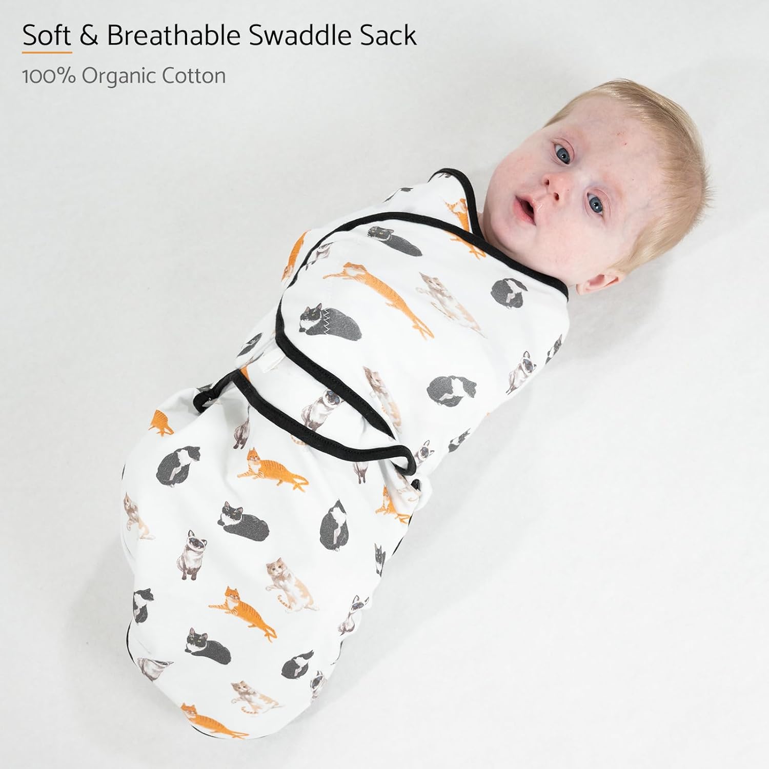 LollyBanks Baby Swaddles, 100% Organic Cotton Swaddle for Newborns Boys and Girls, 3-6 Months