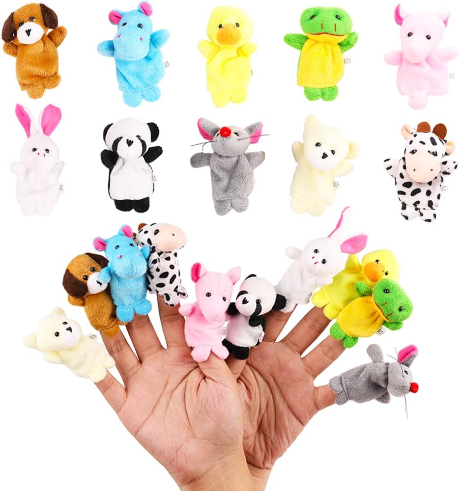 10Pcs Finger Puppets Set - Soft Plush Animals Finger Puppet Toys for Kids, Mini Plush Figures Toy