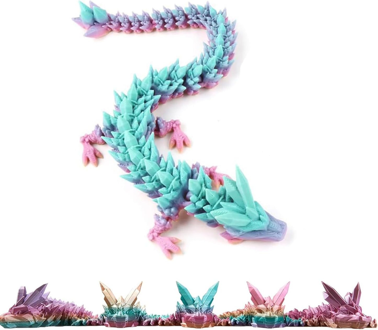 12inch 3D Printed Dragon Egg,Mystery Crystal Dragon Fidget Toys,Articulated Dragon,Home Desk Decor