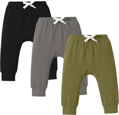 DREAM BUS Pack of 3 Toddler Jogger Pants with Pocket Toddler Boy Sweatpants Baby Boy Pants Infant