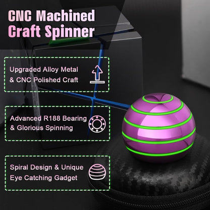 Luminous Desk Spinning Ball Toys for Kids Adults, Metal Optical Illusion Fidget Spinner Kinetic