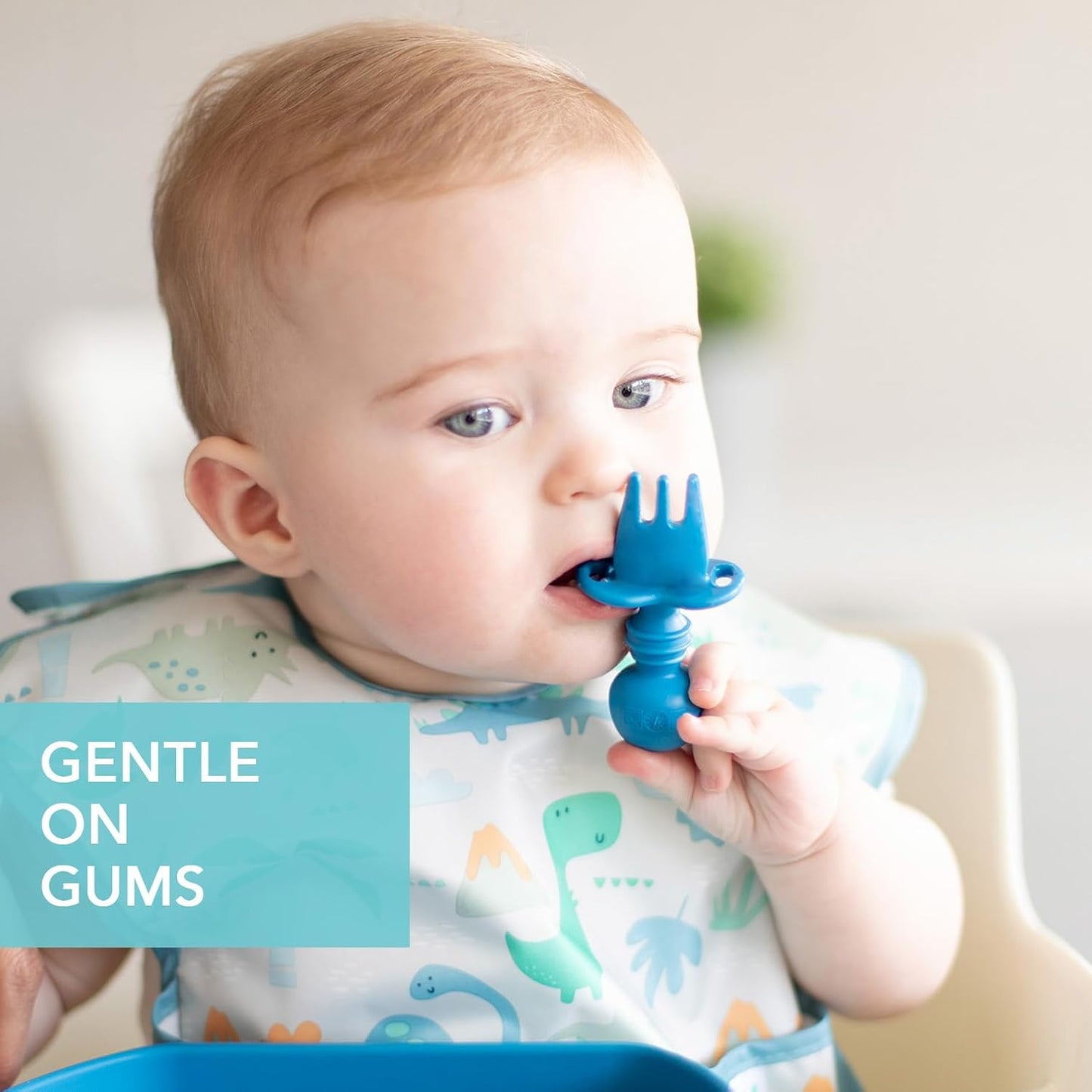 Bumkins Baby Utensils Set, Chewtensils Silicone Spoons for Dipping, Self-Feeding, Baby Led Weaning