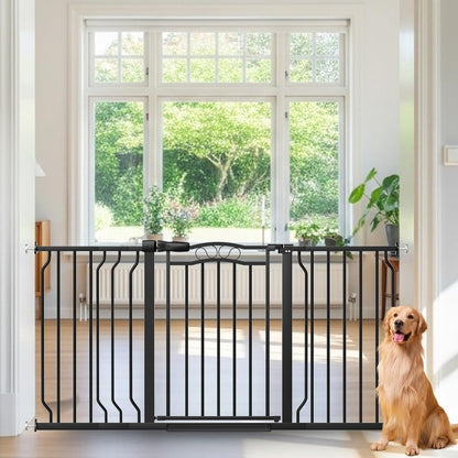 53.1-62.5 Inch Extra Wide Baby Gate, Pressure Mounted Dog Gate Indoor, Walk Thru Pet Gate for Cat