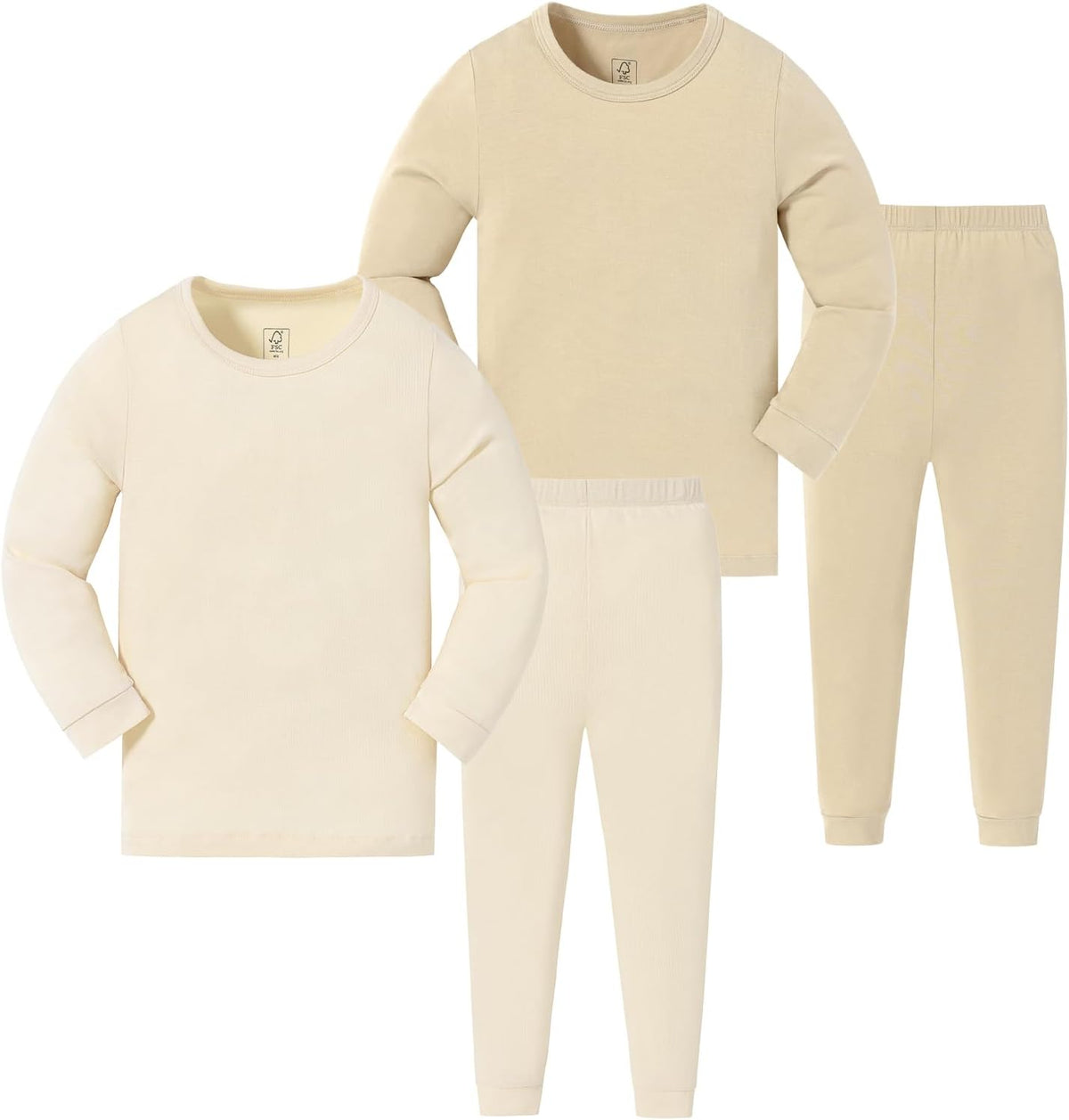 JunNeng Bamboo Viscose Pajamas for Toddler Baby, Boys Girls Solid Snug Fit Pajamas Long Sleeve