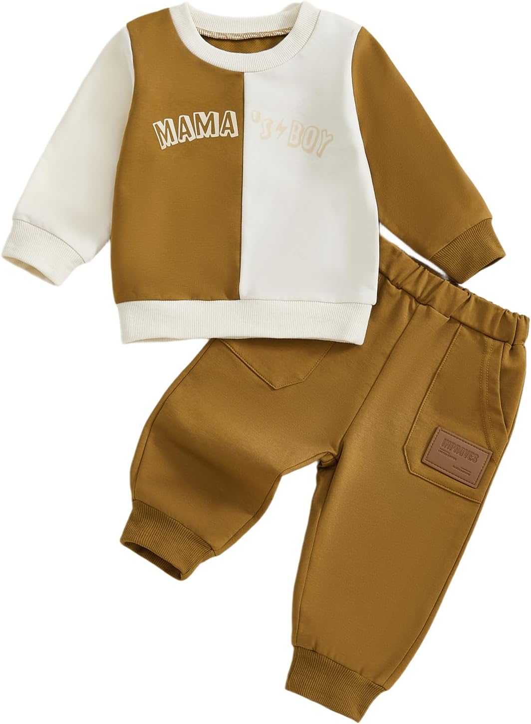 Kupretty Toddler Baby Boy Fall Winter Clothes Color Block Long Sleeve Sweatshirt Pullover Tops +