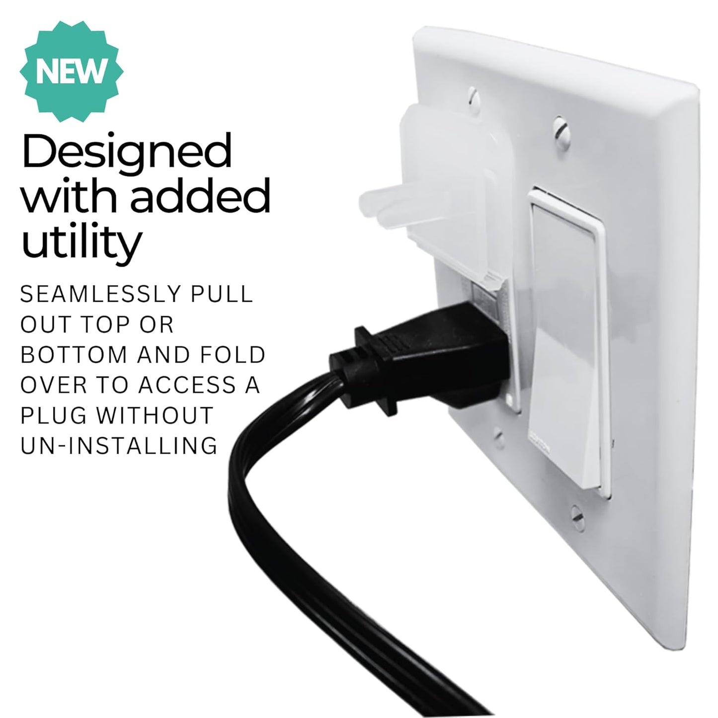 Clear Double Outlet Covers Baby Proofing (10 Pack, 20 Sockets) | Baby Proof Plug Covers for