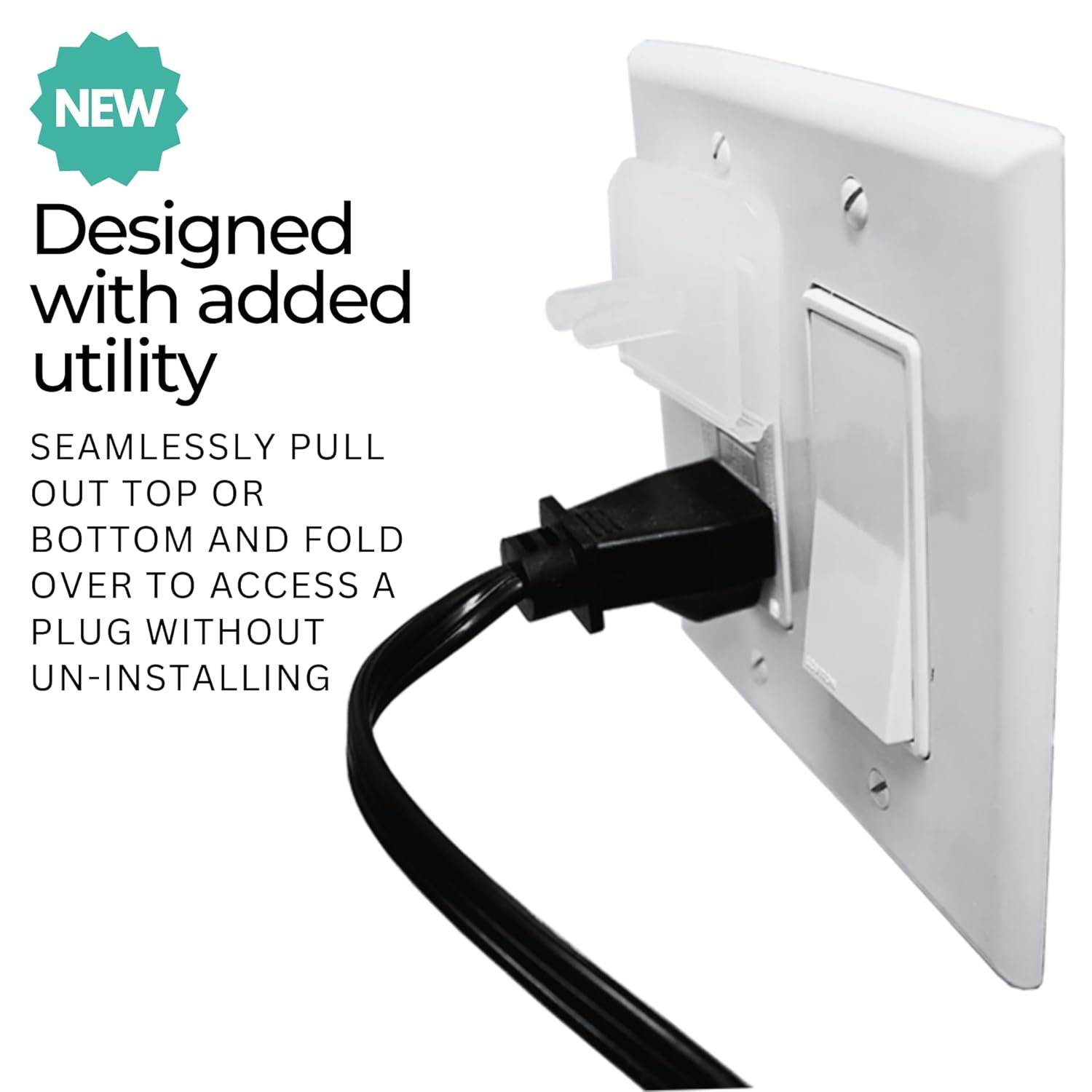 Clear Double Outlet Covers Baby Proofing (10 Pack, 20 Sockets) | Baby Proof Plug Covers for