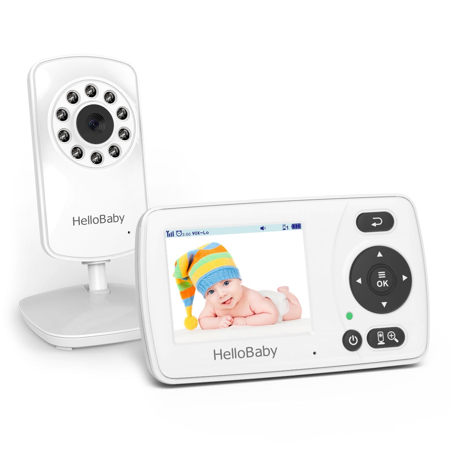 HelloBaby HB30 Video Baby Monitor with Digital Camera and Audio, No WiFi No App Safety Baby