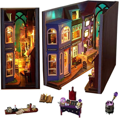 WYD DIY Bookstand Kit British Magic House Street View Architectural Model Handmade Desk Insert