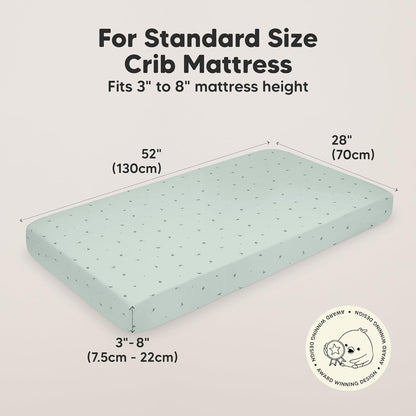 KeaBabies 2-Pack Organic Crib Sheets for Boys, Girls - 52x28 Fitted Crib Mattress Sheet Neutral