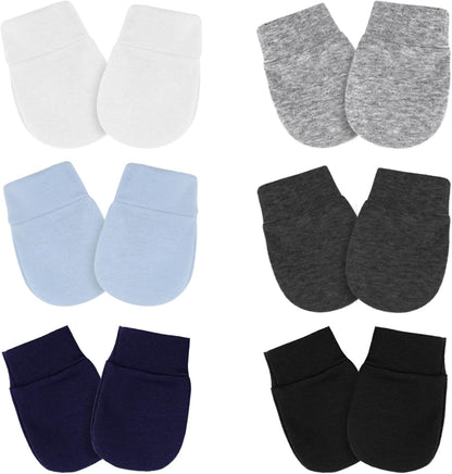 Newborn Baby Mittens No Scratch Cotton Elastic Wrist Gloves Infant Toddler Mittens for Baby Boy