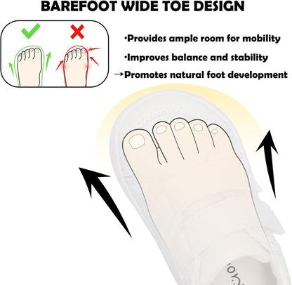 MORENDL Wide Toe Box Shoes Toddler Barefoot Shoes Baby Walking Shoe Boy Girl Non-Slip Zero Drop