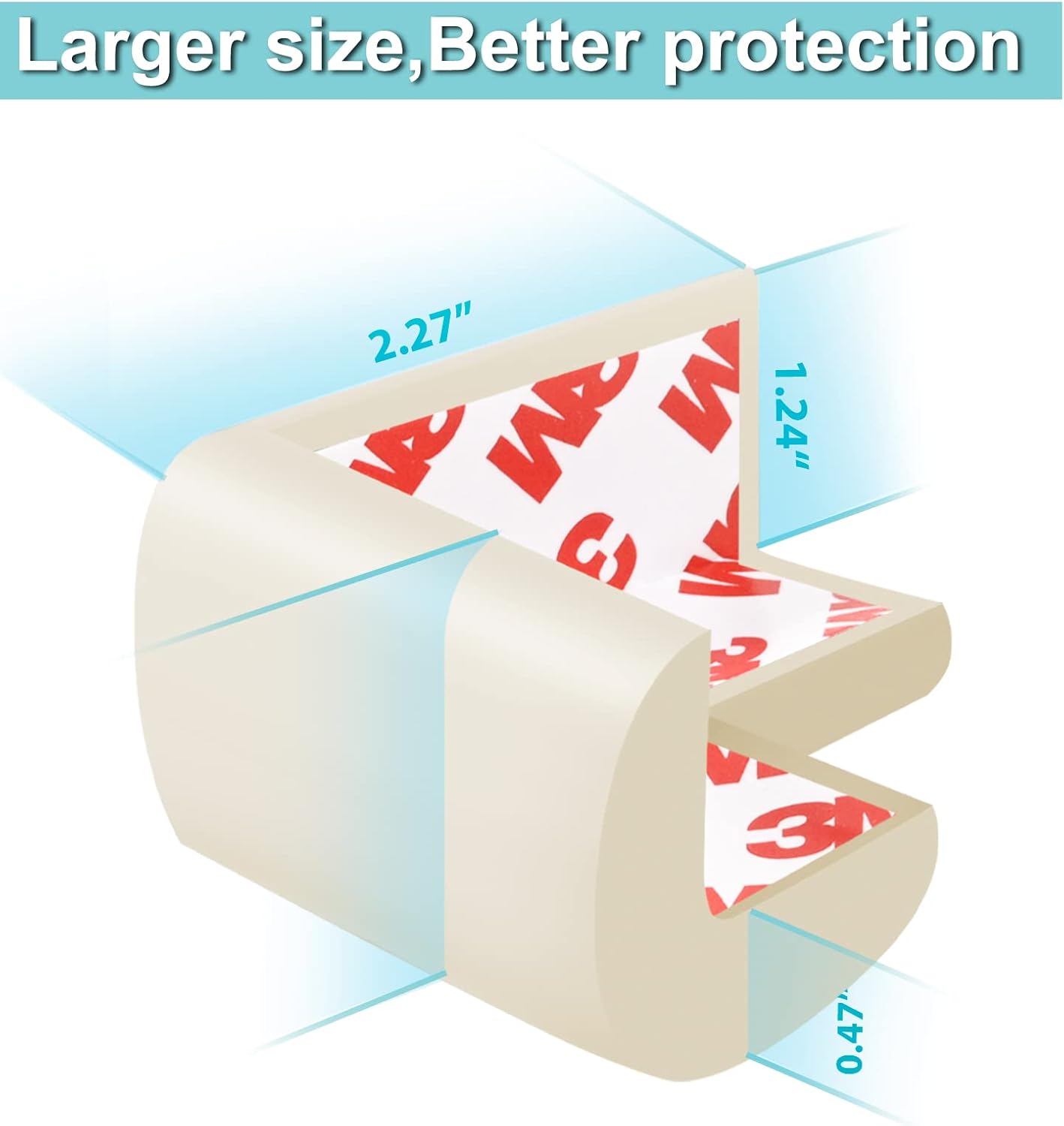 12 Pack Corner Protector Baby Proofing Edge and Corner Guards, Soft Safety Pre-Taped Rubber Foam