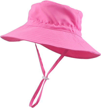 Peecabe Summer Baby Sun Hat for Boys Girls UPF 50+ Wide Brim Toddle Bucket Hat Adjustable Baby