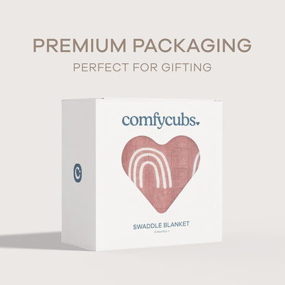 Comfy Cubs Muslin Swaddle Blankets Pack of 1 - 47 x 47 Inch Soft Cotton Baby Blanket Set, Large