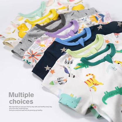Teach Leanbh Toddler Baby Boys Girls Footless Pajamas Cotton 2 Way Zipper Printing Short Sleeve