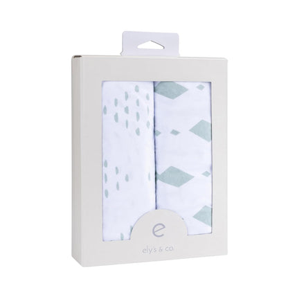Changing Pad Cover - Cradle Sheets Fits Baby Mattress Sheet 36" X 18 - Unisex Grey Sage Diamond - 2