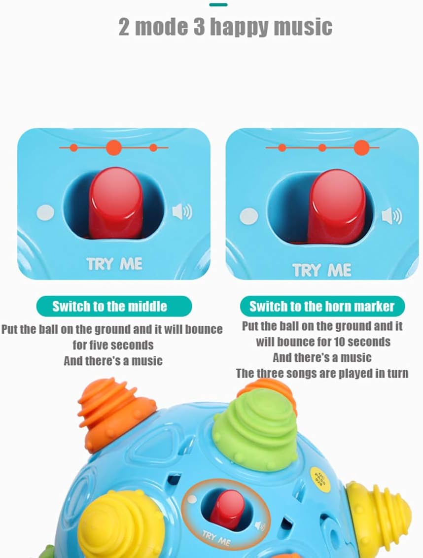Toddler's Music Dancing Shake Ball - Move, Crawl, Bounce, Sensory Learning for Kids and Babies, Fun