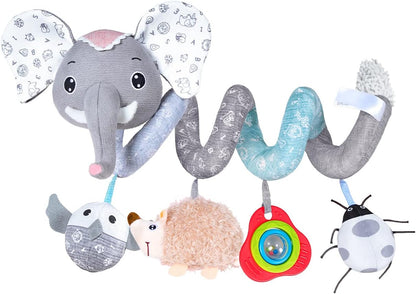 Jollybaby Baby Car Seat Stroller Toys, Plush Activity Hanging Spiral Activity Pram Crib with Music