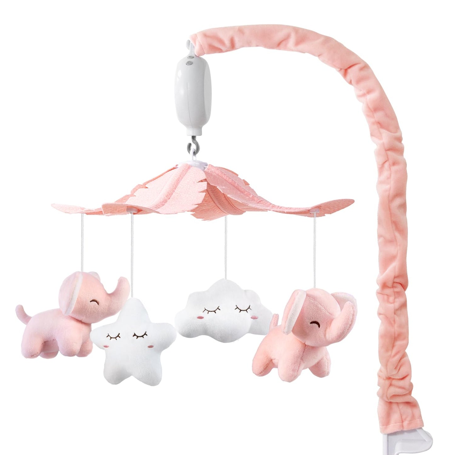 FEISIKE Baby Crib Mobile for Girls Boys with 3 Modes Digital Musical Motor（Rotating Only, Music